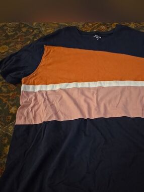 4/$25 Deal! Nuon Colorblock Crew Neck Women's Top - Navy, Orange & Pink